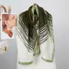 Bufanda de Seda Fina Suave Transpirable para Primavera y Verano Bufanda Larga de Algodón y Lino Color Contrastante de Gama Alta Protección para el Cuello en Habitaciones con Aire Acondicionado Chal Protección Solar Bufanda de Gasa