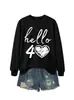 Amazon eBay estación independiente moda versátil mujer hola 40 corazón cuello redondo manga larga sudadera comercio exterior transfronterizo