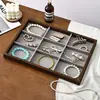 Soporte de Exhibición de Anillos de Madera Maciza Bandeja de Almacenamiento para Pendientes Aretes Pulseras Soporte de Exhibición de Joyería Accesorios de Escritorio