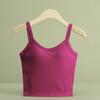 Camisola em U com Cinto Feminino Almofada de Peito Integrada Copo Fixo Base Interna Top Tubo Anti-deslizamento Roupa Íntima