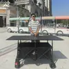 Carrito de puesto con tablero de mesa grande, elevable, plegable, carrito móvil para puesto exterior de snacks, carrito para autocaravana