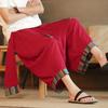 2025 Comercio Exterior Verano Retro Nuevo Pantalones de Pierna Ancha de Algodón y Lino para Hombre Amazon Chino Casual Étnico Pantalones Cruzados