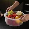 Contenedor redondo de plástico engrosado para alimentos, lonchera apta para microondas, lonchera calentable para oficinistas, con tapa, gran capacidad, al por mayor
