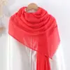 Moda coreana nueva 2022 Bufanda de algodón y lino con aspecto despeinado Suave Monocromática Delgada Bufanda de seda de invierno Chal largo
