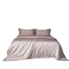 Al por mayor Estilo Minimalista Italiano Color Sólido Encaje de Gama Alta Ultra Suave Ropa de Cama Tencel Algodón Juego de Cuatro Piezas Textil para el Hogar Kelly 1