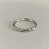 Anillo de la Suerte Sonriente de Plata de Ley S925, Mismo Estilo que Blogueros Ins Coreanos, Anillo de Diseño Simple de Moda con Letra de Resina
