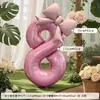 Sesión de Fotos de Cumpleaños para Niña Globo con Número de Lazo Rosa Accesorios Infantiles Decoración de Fiesta Decoración de Escenario Sesión de Fotos
