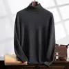Suéter de Punto Fino de Cachemira Pura para Hombre Kangsai Ni Cuello Alto Talla Grande Suéter de Punto Capa Base Casual de Negocios