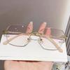 Nuevas Gafas de Lectura de Moda para Mujer con Filtro de Luz Azul, Gafas Metálicas de Alta Gama para Personas Mayores de Alta Definición, Ultra Ligeras, con Montura sin Bordes Cortada en Diamante