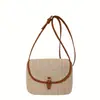 Bolso Cuadrado Pequeño Tejido de Paja Estilo Francés para Mujer, Nuevo Bolso Silla Tejido Estilo Vacaciones de Verano 2026, Bolso Pequeño Cruzado de Hombro Único de Nicho