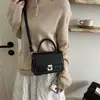 Bolso Cuadrado Pequeño Transfronterizo Fresco de Moda para Mujer, Bolso de Hombro Tejido de Color Sólido Nuevo Otoño 2026, Bolso Cruzado para el Trabajo