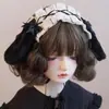 Faixa de Cabelo Original Feita à Mão de Coelho de Orelhas Caídas com Orelhas de Coelho e Babados de Algodão e Linho Estilo Japonês e Coreano lolita