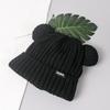 Gorro de punto con orejas de gato para mujer, otoño e invierno, cálido y grueso, con protección para los oídos, bonito gorro de lana estilo japonés con aspecto de cara de estudiante de primaria.