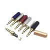 Enchufe Chapado en Oro Cobre 3.5mm Enchufe de 4 Secciones con Marca Enchufe de Auriculares 3.5mm de 4 Niveles Enchufe para Auriculares Sennheiser con Pinza para Cable