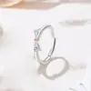 Anillos de Pareja Promesa Originales Plata de Ley 925 Diseño Único Anillo Sencillo de Lazo Anillo de Circonita Microincrustada