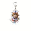 Llavero Acrílico Gato Banana Feliz Gato Feliz Transfronterizo Cabeza de Gato Comida Expresión de Gato Llavero para Bolsa Divertido