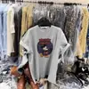 Camiseta de Manga Curta Estampada Cartoon Retro Coreana de Verão para Mulheres Nova Solta Estilo Preguiçoso Versátil Gola Redonda Top