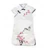 Ropa nueva de primavera y verano para niños, cheongsam retro mejorado para niñas, algodón jacquard con flor de posicionamiento, cheongsam