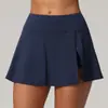 Falda Deportiva de Tenis para Mujer, Falda-Pantalón de Yoga, Línea A Cepillada Transfronteriza Otoño Invierno, Anti-Exposición, Ajustada de Cintura Alta, Levanta Glúteos