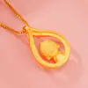 Exquisito Colgante Pequeño de Buda Estilo Budista para Influencers Femeninas, Colgante de Cobre de Flor de Loto Estilo Antiguo Chapado en Oro de 24 Quilates