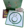 Novo Conjunto de Três Peças de Colar, Pulseira e Brincos de Jade Aventurina Estilo Chinês, Simples e Versátil, De Alta Qualidade, Presente de Dia das Mães 520