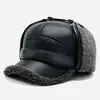 Gorros de Lana Cálidos con Protección para los Oídos para Otoño e Invierno de Hombre, Gorros de Algodón para Personas de Mediana Edad y Mayores, Gorras Casuales tipo "Dad Hat", Gorras de Visera Antifrío para Mayores