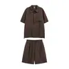 Yidao Vintage 2026 Verano Nuevo Estilo Old Money Moda de Gama Alta Traje Casual de Dos Piezas para Hombre Simple con Solapa