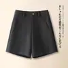 Pantalones Cortos de Lana para Mujer para Otoño e Invierno, de Cintura Alta, Pierna Ancha Suelta, Corte A, Nuevo Estilo 2026, Pantalones Cortos de Lana de Longitud Tres Cuartos Adelgazantes Elegantes para Botas