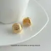 Pendientes y tachuelas de plata S925 estilo Hong Kong con textura cepillada plisada, nuevo modelo 2026, versátiles, de moda, exquisitos y de alta gama