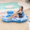 Asiento Doble Inflable para Agua Tipo Hoja, Ampliado y Engrosado, Flotador de Agua Inflable para Adultos, Cama Flotante Individual, Sillón