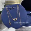 F nova fivela de ferradura colar meio diamante CNC esculpido grosso 18K banhado a ouro moda delicada cadeia de pescoço cadeia de clavícula