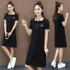 Vestido Midi 2025 para Mujer Verano Manga Corta Estilo Coreano Ajustado Cubre Vientre Falda Camiseta Falda Línea A Top Falda Versátil