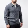 Suéter de punto para hombre de estilo europeo y americano, nuevo para otoño e invierno, suéter tejido, patrón de trenzas juvenil, capa base casual de moda