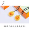 Colar de Ouro de Areia Vietnamita de Longa Data com Seis Caracteres Zhenyan Rotativos, Marca Redonda, Pingente de Caractere Fu, Corrente de Lã para Mulheres