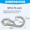 Mosquetones de Acero Inoxidable 304 de Alta Resistencia, Clips Duraderos y Libres de Óxido para Gimnasio, Columpio, Correas de Perro, Hamacas, Llaveros y Más