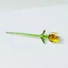 Mini Buquê de Tulipas de Vidro Artesanal com Flores Artificiais Frescas e Perenes para Decoração em um Vaso