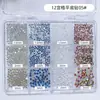 Pedras de Strass Irregulares de Fundo Plano K9 de Alta Qualidade, Pedras de Strass Imitação Chanfradas em Grade de 12 Cores para Nail Art, Decorações Coloridas para Unhas