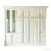 Mueble de TV de Madera Maciza Personalizado para Toda la Casa, Vitrina de Cristal Estilo Francés para Sala de Estar, Gabinete de Almacenamiento de una Puerta Montado en la Pared que Llega hasta el Techo, Gabinete Integrado