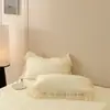 2026 Novo Estilo Princesa Coreana Classe A Colcha Acolchoada 100% Algodão com Acabamento em Renda, Cor Sólida, Capa Simples para Colchão Tatami