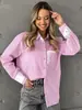 Camisa a Rayas Rosas y Blancas Transfronteriza Europea y Americana con un Toque de Lujo, Nueva Colección Primavera 2026 Transfronteriza Oversize Holgada para Mujer