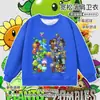 Plantas vs. Ropa Periférica de Zombies Caricatura Pistaplantas Sudadera Infantil Sudadera de Manga Larga Otoño/Invierno Top para Niños