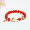 Pulsera de Ágata Natural de Conejo Guan Yu Pulsera de Ágata Roja Año del Conejo Joyería Transmisión en Vivo Dropshipping S2121407