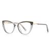 TR90 nuevos lentes anti luz azul 2221 tendencia transfronteriza ojo de gato espejo plano comercio exterior montura óptica de resorte para mujer en stock