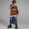 Fantasia de moda hip-hop hip-hop infantil, jeans cropped soltinho de manga curta, fantasia de moda hiphop hip-hop para crianças