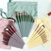 Set Completo de 13 Piezas de Brochas de Maquillaje Rosas, Kit de Brochas Cosméticas para Rostro y Ojos con Cerdas Sintéticas Suaves