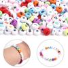 100/pacote acrílico oblato símbolo de cor contas soltas cor de fundo preto símbolo de cor contas soltas material para pulseira diy