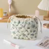 Bolsa de Armazenamento Acolchoada Personalizada, Bolsa de Armazenamento Portátil de Grande Capacidade para Viagem, Bolsa com Cordão Estilo Fresco, Bolsa de Maquiagem Cosmética