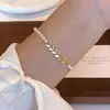 Pulseira Versátil de Prata de Lei S925 com Bola de Zircônia Cintilante Joias de Nicho Elegantes Pulseira Simples de Diamantes Pequenos Acessórios de Moda