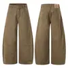 Muxi Ropa Estilo Retro Americano High Street Versátiles Pantalones de Trabajo Patchwork Algodón Puro Pantalones Casuales de Pierna Ancha Curvos para Hombre