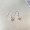 Lembrando Jiangnan Original produtos genuínos Natural Strong Light Freshwater Pearl Hetian Jade Purple Cinnabar S925 Prata Gancho de orelha Artístico Eardrop